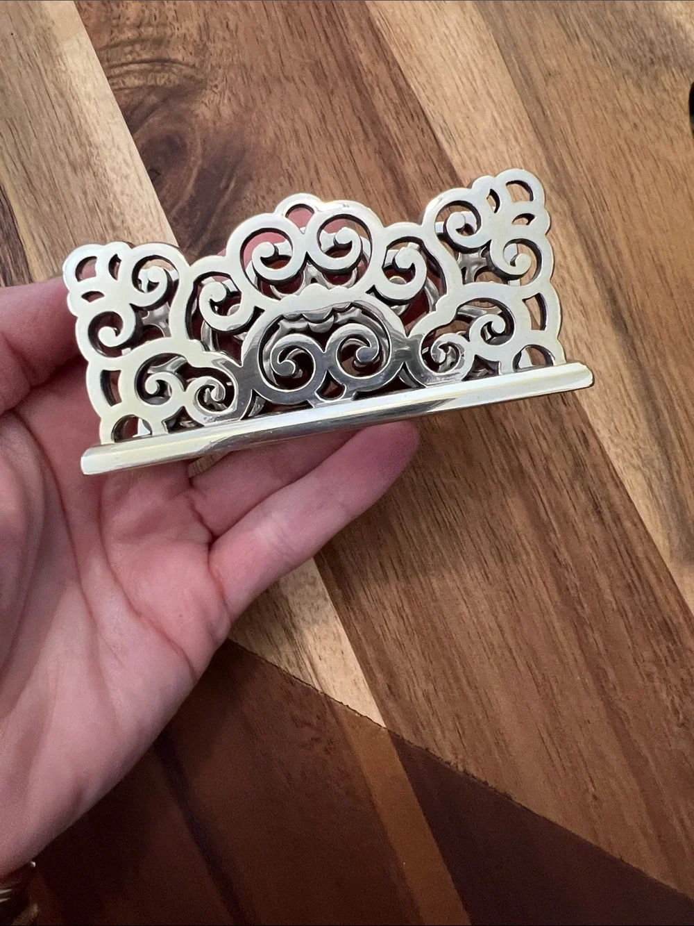Silver Filigree business card holder from Brighton